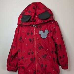 Disney Mickey Mouse Jacket Raincoat with Ears (Boys) 4T